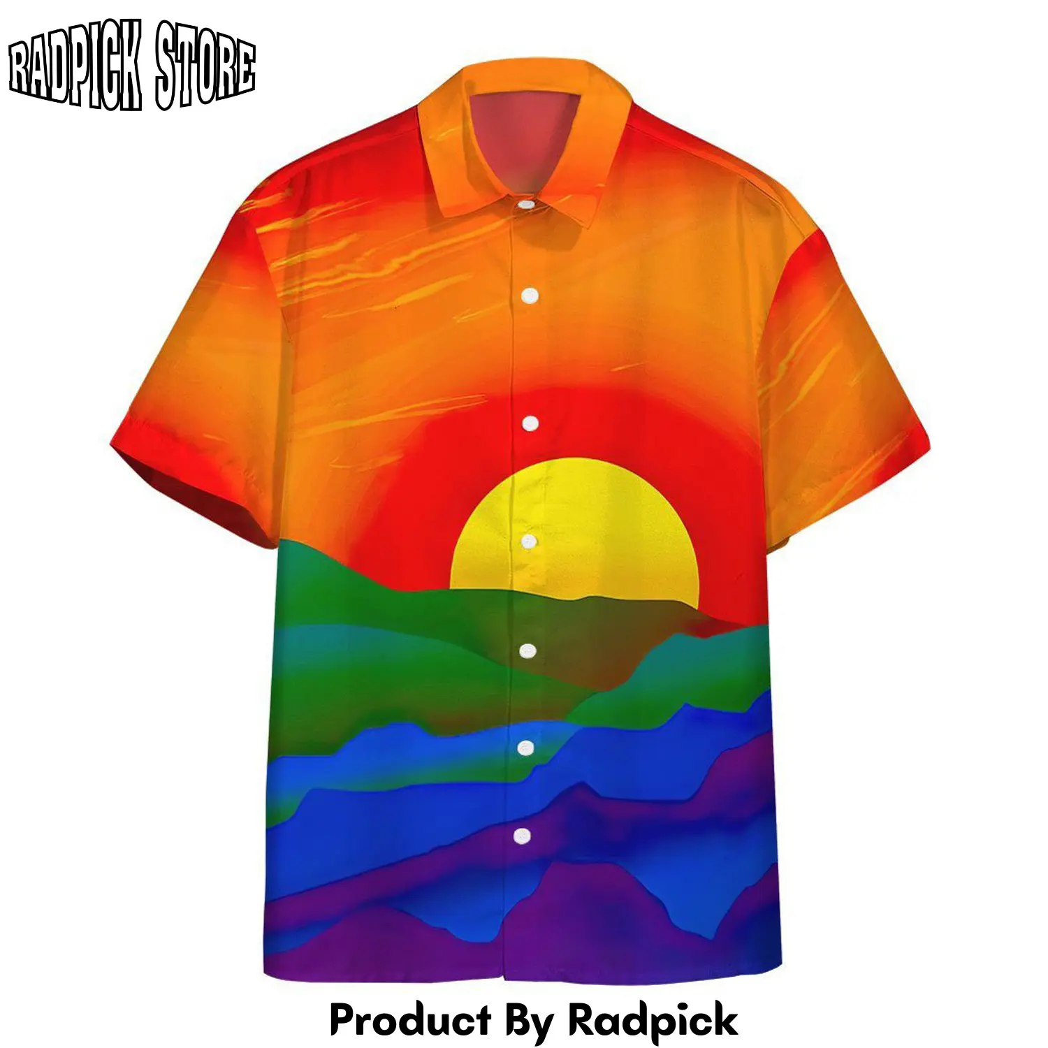 Radpick 3d gay pride sunrise custom hawaii shirt rp292782